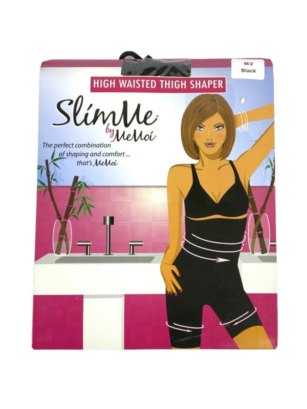 SlimMe By MeMoi High Waisted Thigh Shaper Medium Black Slimming Shorts